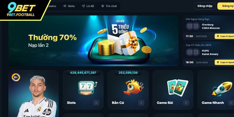 Giới thiệu 9BET nhà cái hàng đầu hiện nay